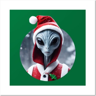 Alien Santa Claus Posters and Art